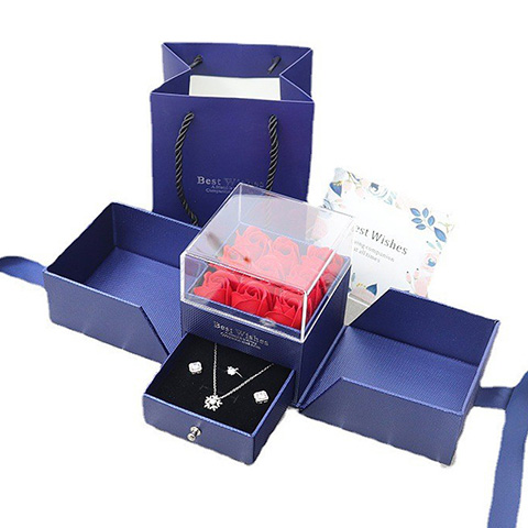 Double-door Gift Box with Ribbon Closure