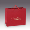 Luxury PU Leather Paper Bag with Ribbon
