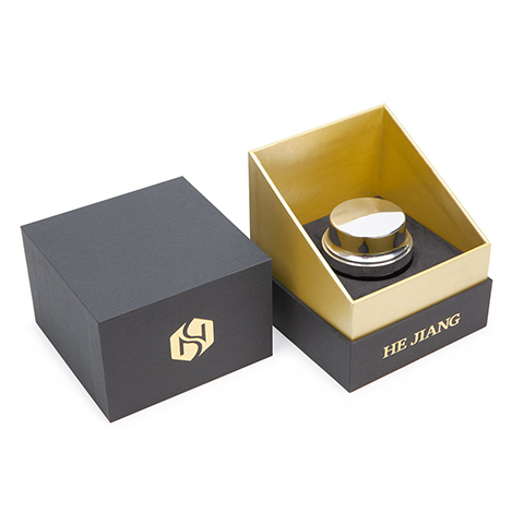 Inclined Shape & Golden Metallic Paper Perfume Box