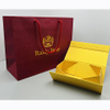 Luxury PU Leather Paper Bag with Ribbon