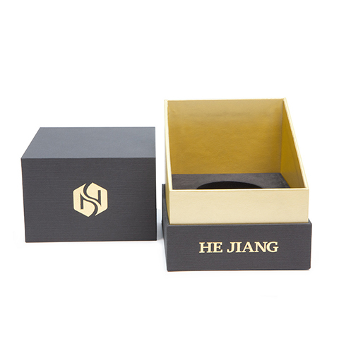 Inclined Shape & Golden Metallic Paper Perfume Box
