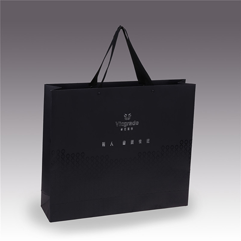 Luxury PU Leather Paper Bag with Ribbon