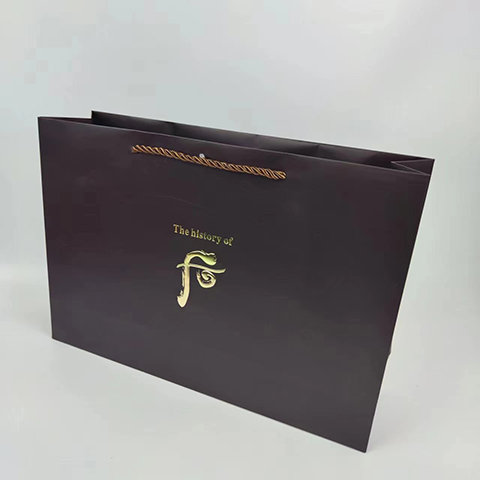 Luxury PU Leather Paper Bag with Ribbon