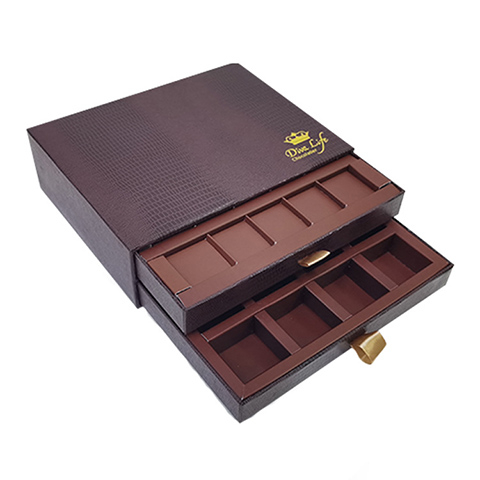 Special PU Leather Paper with Double-drawer,the Luxury Chocolate Packaging