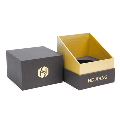 Inclined Shape & Golden Metallic Paper Perfume Box