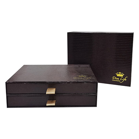 Special PU Leather Paper with Double-drawer,the Luxury Chocolate Packaging